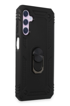 Newface Samsung Galaxy A14 4G Kılıf Sofya Yüzüklü Silikon Kapak - Siyah resmi