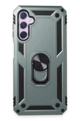 Newface Samsung Galaxy A24 4G Kılıf Sofya Yüzüklü Silikon Kapak - Yeşil resmi