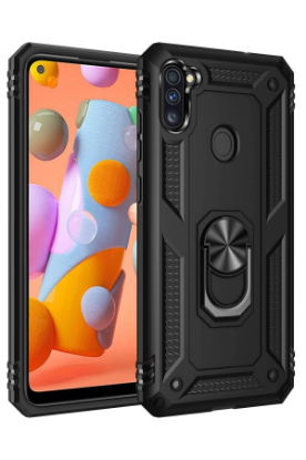 Newface Samsung Galaxy A11 Kılıf Sofya Yüzüklü Silikon Kapak - Siyah resmi