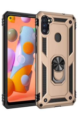 Newface Samsung Galaxy A11 Kılıf Sofya Yüzüklü Silikon Kapak - Gold resmi