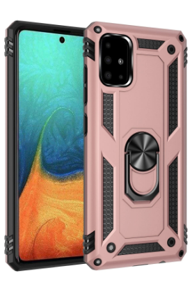 Newface Samsung Galaxy A71 Kılıf Sofya Yüzüklü Silikon Kapak - Rose resmi