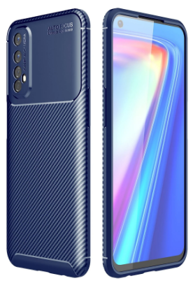 Newface Realme 7 Kılıf Auto Focus Karbon Kapak - Lacivert resmi