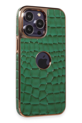 Newface iPhone 13 Pro Max Kılıf Snake Kapak - Koyu Yeşil resmi