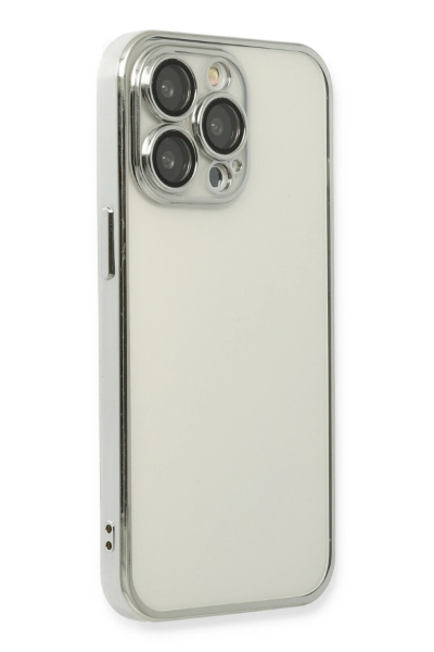 Newface iPhone 14 Pro Kılıf Razer Lensli Silikon - Gümüş resmi