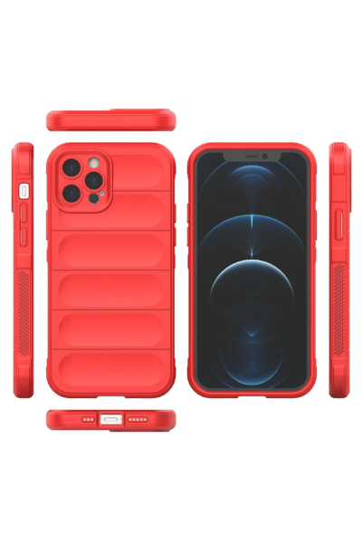 Newface iPhone 12 Pro Max Kılıf Optimum Silikon - Kırmızı resmi