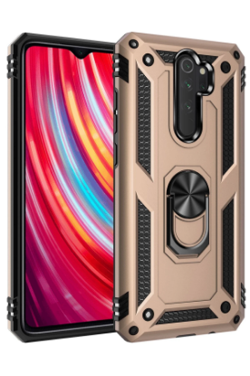 Newface Xiaomi Redmi Note 8 Pro Kılıf Sofya Yüzüklü Silikon Kapak - Gold resmi