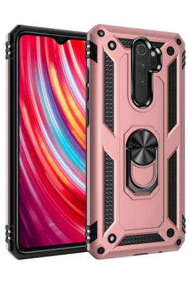 Newface Xiaomi Redmi Note 8 Pro Kılıf Sofya Yüzüklü Silikon Kapak - Rose resmi