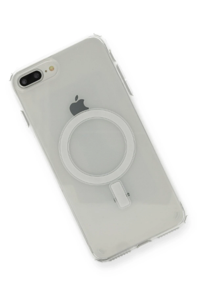 Newface iPhone 8 Plus Kılıf Magneticsafe Şeffaf Silikon - Şeffaf resmi