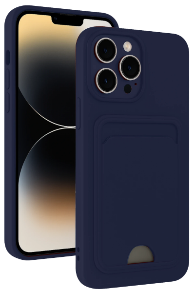 Newface iPhone 15 Pro Kılıf Kelvin Kartvizitli Silikon - Lacivert resmi