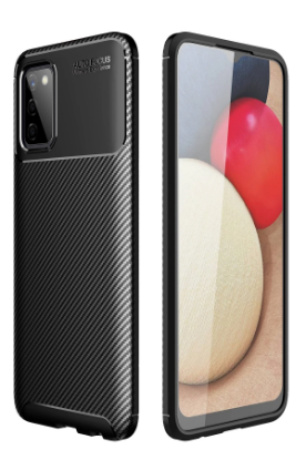 Newface Samsung Galaxy A02S Kılıf Auto Focus Karbon Kapak - Siyah resmi