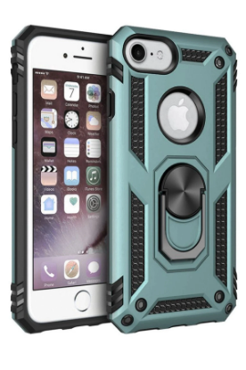 Newface iPhone 7 Kılıf Sofya Yüzüklü Silikon Kapak - Yeşil resmi