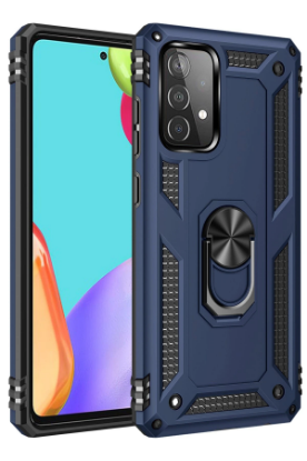 Newface Samsung Galaxy A52 Kılıf Sofya Yüzüklü Silikon Kapak - Lacivert resmi