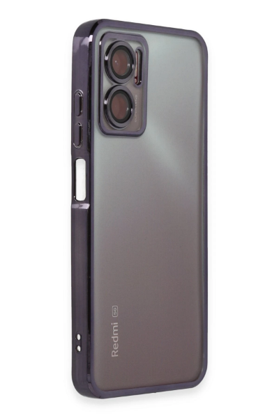 Newface Xiaomi Redmi 10 5G Kılıf Razer Lensli Silikon - Mor resmi