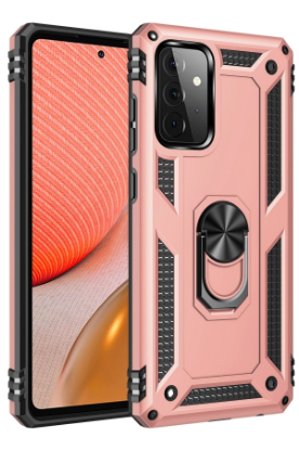 Newface Samsung Galaxy A72 Kılıf Sofya Yüzüklü Silikon Kapak - Rose resmi