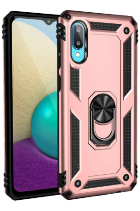 Newface Samsung Galaxy A02 Kılıf Sofya Yüzüklü Silikon Kapak - Rose resmi