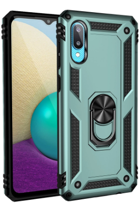 Newface Samsung Galaxy A02 Kılıf Sofya Yüzüklü Silikon Kapak - Yeşil resmi