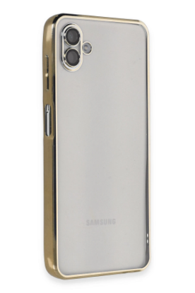 Newface Samsung Galaxy A04 Kılıf Razer Lensli Silikon - Gold resmi