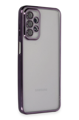 Newface Samsung Galaxy A23 4G Kılıf Razer Lensli Silikon - Mor resmi