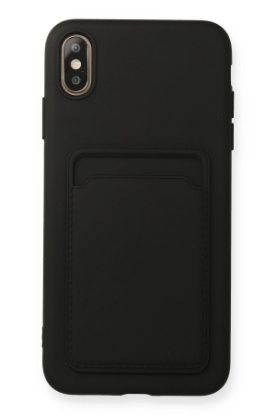 Newface iPhone XS Max Kılıf Kelvin Kartvizitli Silikon - Siyah resmi