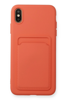 Newface iPhone XS Max Kılıf Kelvin Kartvizitli Silikon - Turuncu resmi