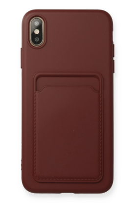 Newface iPhone XS Max Kılıf Kelvin Kartvizitli Silikon - Bordo resmi