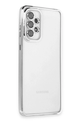 Newface Samsung Galaxy A73 5G Kılıf Razer Lensli Silikon - Gümüş resmi