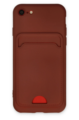 Newface iPhone 7 Kılıf Kelvin Kartvizitli Silikon - Bordo resmi