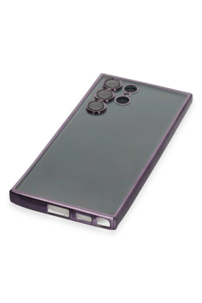 Newface Samsung Galaxy S22 Ultra Kılıf Razer Lensli Silikon - Mor resmi