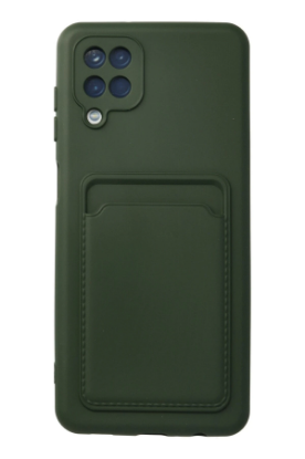 Newface Samsung Galaxy A12 Kılıf Kelvin Kartvizitli Silikon - Koyu Yeşil resmi