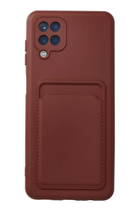 Newface Samsung Galaxy A12 Kılıf Kelvin Kartvizitli Silikon - Bordo resmi