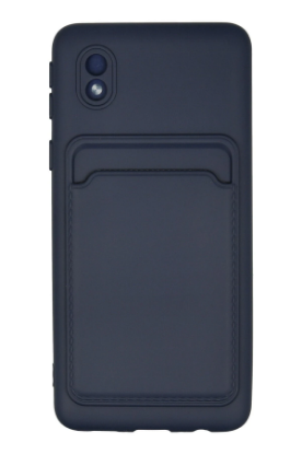 Newface Samsung Galaxy A01 Core Kılıf Kelvin Kartvizitli Silikon - Lacivert resmi