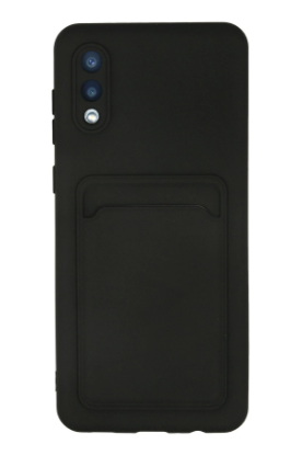 Newface Samsung Galaxy A02 Kılıf Kelvin Kartvizitli Silikon - Siyah resmi