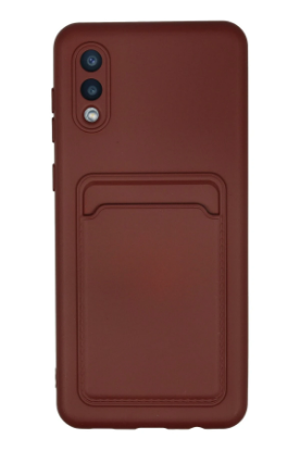 Newface Samsung Galaxy A02 Kılıf Kelvin Kartvizitli Silikon - Bordo resmi