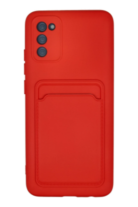Newface Samsung Galaxy A02S Kılıf Kelvin Kartvizitli Silikon - Kırmızı resmi