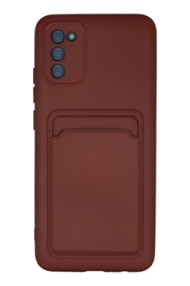 Newface Samsung Galaxy A02S Kılıf Kelvin Kartvizitli Silikon - Bordo resmi