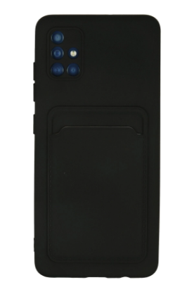 Newface Samsung Galaxy A51 Kılıf Kelvin Kartvizitli Silikon - Siyah resmi