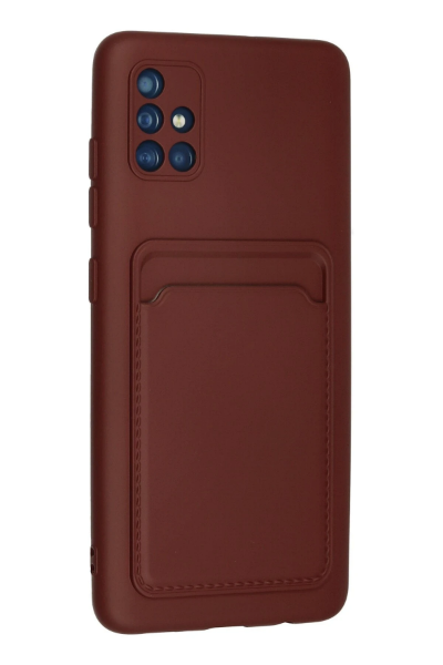 Newface Samsung Galaxy A51 Kılıf Kelvin Kartvizitli Silikon - Bordo resmi