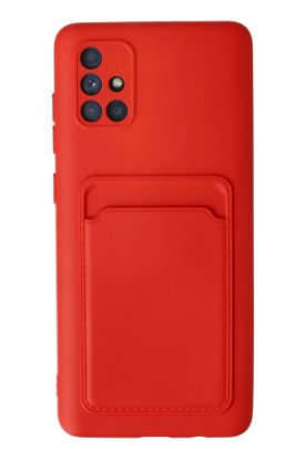 Newface Samsung Galaxy A71 Kılıf Kelvin Kartvizitli Silikon - Kırmızı resmi