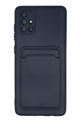 Newface Samsung Galaxy A71 Kılıf Kelvin Kartvizitli Silikon - Lacivert resmi