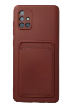 Newface Samsung Galaxy A71 Kılıf Kelvin Kartvizitli Silikon - Bordo resmi