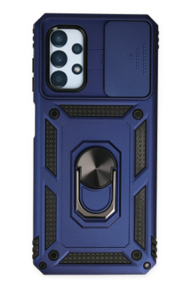 Newface Samsung Galaxy A23 4G Kılıf Pars Lens Yüzüklü Silikon - Lacivert resmi