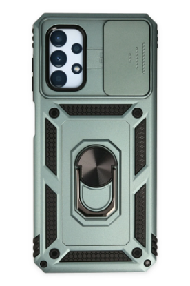 Newface Samsung Galaxy A23 4G Kılıf Pars Lens Yüzüklü Silikon - Yeşil resmi