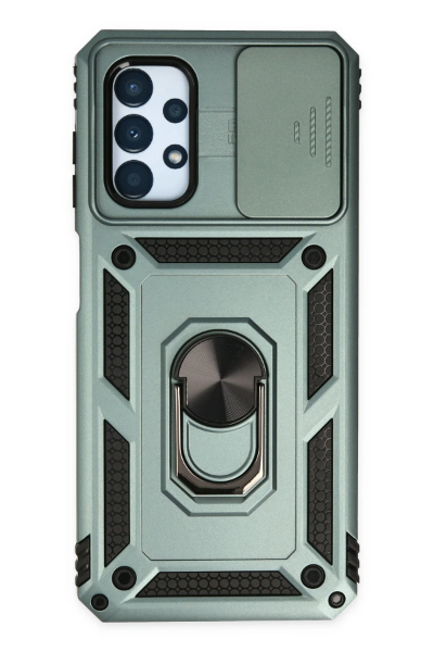 Newface Samsung Galaxy A23 4G Kılıf Pars Lens Yüzüklü Silikon - Yeşil resmi