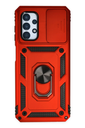 Newface Samsung Galaxy A33 5G Kılıf Pars Lens Yüzüklü Silikon - Kırmızı resmi