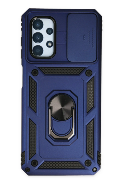 Newface Samsung Galaxy A33 5G Kılıf Pars Lens Yüzüklü Silikon - Lacivert resmi