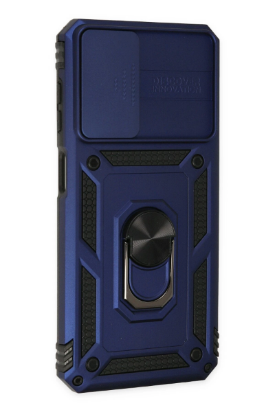 Newface Samsung Galaxy A33 5G Kılıf Pars Lens Yüzüklü Silikon - Lacivert resmi