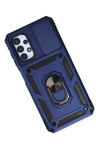 Newface Samsung Galaxy A33 5G Kılıf Pars Lens Yüzüklü Silikon - Lacivert resmi