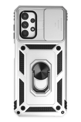 Newface Samsung Galaxy A33 5G Kılıf Pars Lens Yüzüklü Silikon - Gümüş resmi