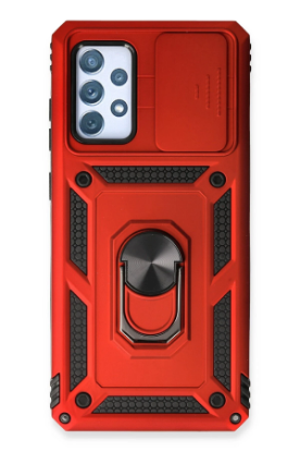 Newface Samsung Galaxy A53 5G Kılıf Pars Lens Yüzüklü Silikon - Kırmızı resmi