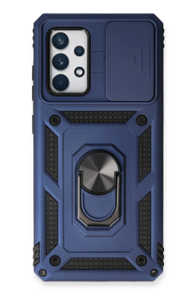 Newface Samsung Galaxy A53 5G Kılıf Pars Lens Yüzüklü Silikon - Lacivert resmi